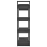 vidaXL Bibliothèque/Séparateur de pièce Gris 80x35x125 cm Pin massif
