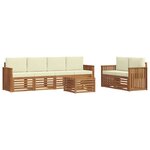 vidaXL Ensemble de canapés d'extérieur 7 pc Naturel et Crème