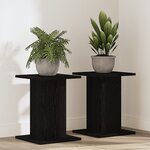 Support de plante vidaXL 2 Pièces Chêne noir 30x30x40 cm Bois reconstitué