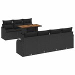 vidaXL Ensemble de canapé de jardin 8 Pièces Noir 100 x 55 x 73 cm