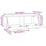 vidaXL Meuble TV mural Montage mural Blanc brillant 98 x 31 x 30 cm