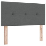 vidaXL Lit à ressorts avec matelas gris foncé 90x190 cm tissu