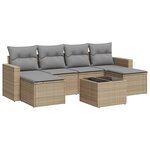 vidaXL Salon de jardin avec coussins 7 Pièces beige résine tressée