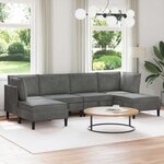 vidaXL Ensemble de meubles pour le salon 6 Pièces Gris foncé Velours