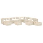 vidaXL Salon de jardin palette 12 Pièces Bois d'épicéa imprégné