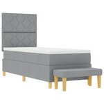 vidaXL Lit à ressorts avec tête de lit Gris clair 200 x 80 cm tissu