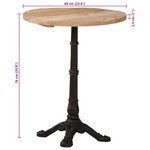 vidaXL Table de bistro Ø60x76 cm Bois de manguier brut