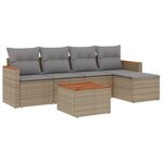 vidaXL Salon de jardin avec coussins 6 Pièces beige résine tressée