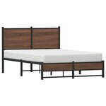 vidaXL Cadre de lit en métal sans matelas chêne marron 120x190 cm