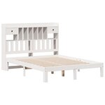 vidaXL Lit bibliothèque sans matelas blanc 140x190 cm bois pin massif