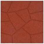 vidaXL Pierre de marchage 6 pièces Rouge 40 5 x 40 5 x 2 cm Caoutchouc
