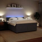 vidaXL Sommier à lattes de lit et matelas Gris foncé 180x200cm Velours