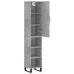 vidaXL Buffet haut Gris béton 34 5x34x180 cm Bois d'ingénierie