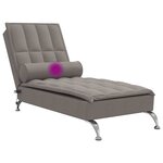 vidaXL Chaise longue de massage avec traversin taupe tissu