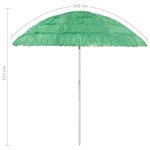 vidaXL Parasol de plage Hawaii vert 240 cm