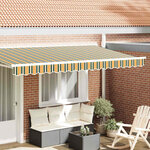 vidaXL Bande de auvent Vert et jaune 3.8 x 0.2 m Toile