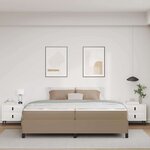 vidaXL Cadre de lit avec matelas Cappuccino 200 x 200 cm tissu