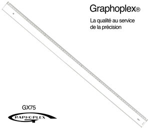 Règle transparente 1 biseau + bosselage 75 cm