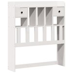 vidaXL Lit bibliothèque sans matelas blanc 90x190cm bois de pin massif