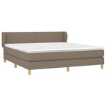 vidaXL Sommier à lattes de lit avec matelas Taupe 160x200 cm Tissu