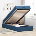 vidaXL Cadre de lit ottoman avec matelas bleu 90x200 cm tissu