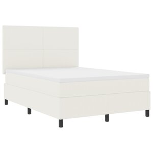 vidaXL Lit à ressorts avec matelas Crème 140x200 cm Tissu en velours côtelé