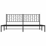 vidaXL Cadre de lit métal sans matelas avec tête de lit noir 193x203cm