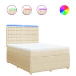 vidaXL Sommier à lattes de lit avec matelas Crème 140x190 cm Tissu
