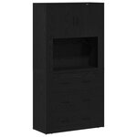 vidaXL Buffet Chêne Noir 80x33x150 cm Bois d'ingénierie