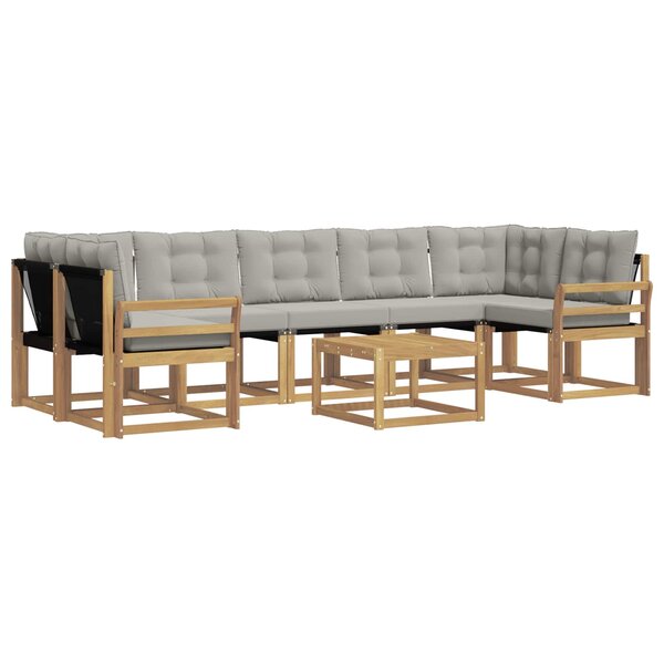 vidaXL Ensemble de canapés d'extérieur 8 pc Blanc et gris clair