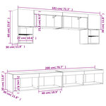 vidaXL Unités murales TV avec LED 6 Pièces chêne fumé bois d'ingénierie