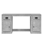 Bureau table poste de travail meuble d'ordinateur informatique étude avec armoire bois d'ingénierie gris 02_0023389