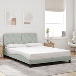 vidaXL Cadre de lit avec LED sans matelas gris clair 140x200cm velours