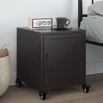 vidaXL Table de chevet noir 36x39x43 5 cm acier