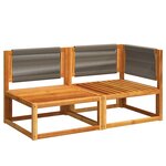 vidaXL Canapé de jardin avec coussins 2 places Bois d'acacia et corde
