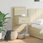 vidaXL Table de chevet murale avec lumières LED chêne sonoma