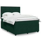 vidaXL Sommier à lattes de lit et matelas Vert foncé 140x200cm Velours