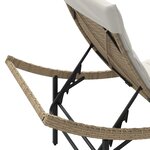 vidaXL Chaise longue avec coussin beige 55x199x50 cm résine tressée