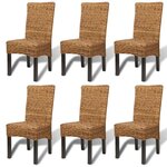 vidaXL Chaises à manger lot de 6 bois solide de manguier et abaca