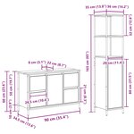 vidaXL Ensemble de mobilier de salle de bain 2 Pièces Chêne fumé et noir