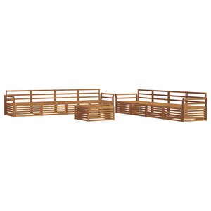 vidaXL Ensemble de canapés d'extérieur 9 Pièces Naturel