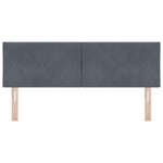 vidaXL Tête de lit en velours gris foncé  design blocs en diamant  160 cm.