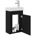 vidaXL Meuble de salle de bain avec robinet Chêne noir