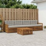 vidaXL Ensemble de canapés d'extérieur 5 Pièces Naturel et gris clair