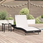 vidaXL Transat avec Table 2 Pièces Noir 40 x 40 x 40.5 cm polyrotin