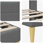 vidaXL Cadre de lit avec tête de lit Gris foncé 80 x 200 cm Tissu