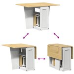 vidaXL Ensemble à manger papillon 5 Pièces Corona pliable blanc bois pin