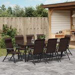 vidaXL Ensemble de jardin 9 pièces marron Rattan synthétique