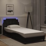 vidaXL Cadre de lit avec LED sans matelas noir 100x200 cm