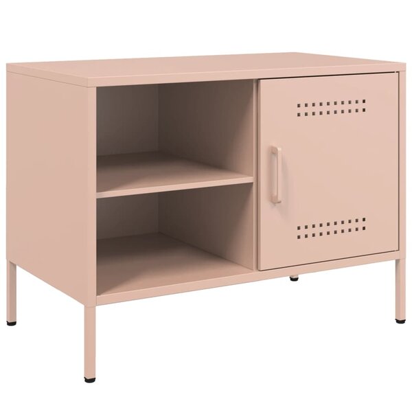 vidaXL Meuble TV rose 68x39x50 5 cm acier